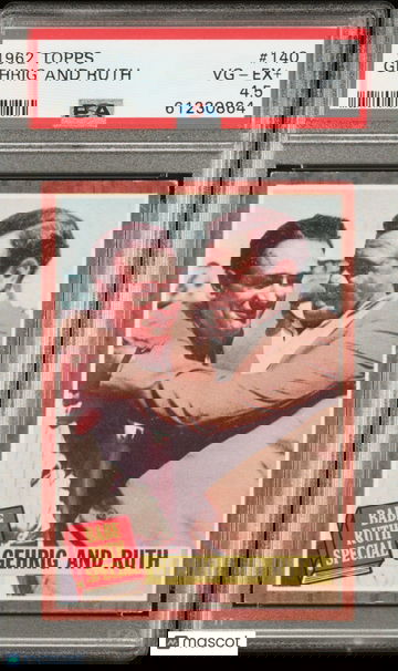 1962 Topps Baseball #140 Gehrig And Ruth PSA 4.5 NICELY CENTERED!