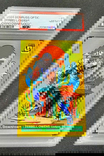 2024 Terrell Owens Panini Donruss Optic Downtown Gold Prizm 3/10 PSA 8 #8 SP Downtown!