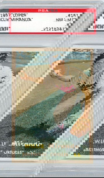 1957 Topps Willie Miranda #151 PSA 8 P1235
