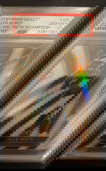 2019 Panini Select Jalen Hurts 2020 XRC Prizm Redemtion #305 Gem-Mint 10