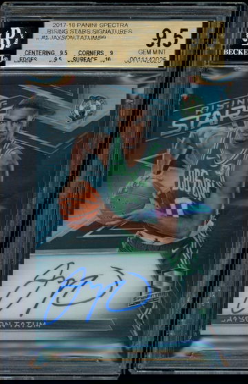 2017 Panini Spectra Rising Stars Signatures Prizm /99 Jayson Tatum ROOKIE RC #1 BGS 9 Mint w/ 10 AUTO