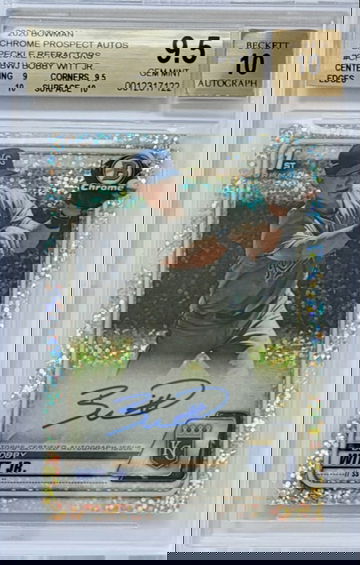 2020 bowman bobby witt jr speckle autograph bgs 9.5