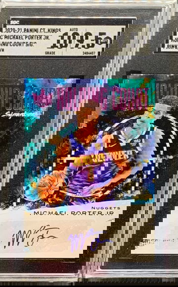 2020 PANINI COURT KINGS MICHAEL PORTER JR HOLDING COURT PINK SIGNATURE AUTO /8 !!!