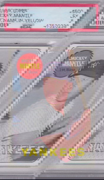 1969 Topps Mickey Mantle #500 PSA 5