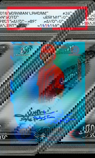 2016 Bowman Chrome Juan Soto Refractor Auto #/499 PSA 10 Pop 17