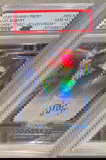 2020 Luis Robert Panini Prizm Prospect Signatures Silver Prizm Auto PSA 10