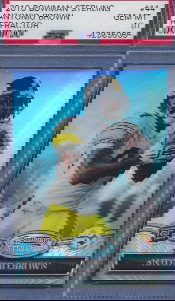 2010 bowman sterling refractor #44 Antonio Brown PSA 10  /299  (BillsGridironGreats)