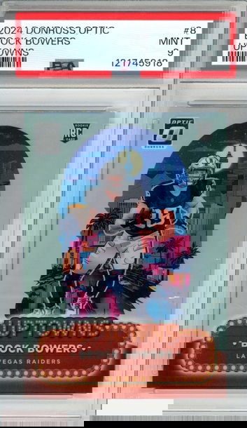 2024 PANINI DONRUSS OPTIC UPTOWNS BROCK BOWERS #8 ROOKIE RC RAIDERS PSA 9 MINT