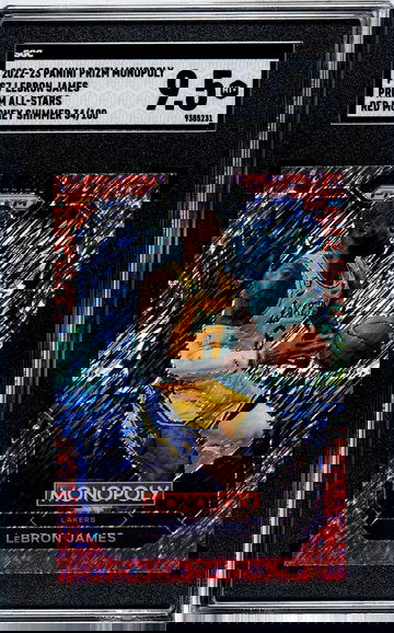 2022-23 Prizm Monopoly Lebron James Red Money Shimmer SGC 9.5 34/100