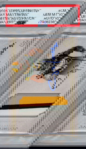 2015 Topps Definitive Clay Matthews Auto-Patch PSA/DNA Certified 10/10...