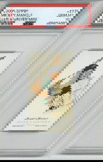 2006 TOPPS ALLEN & GINTER MINI #275 MICKEY MANTLE CARD YANKEES PSA 10 LOW POP
