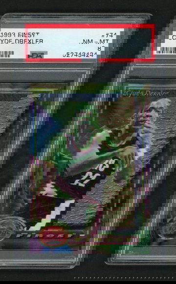 1993 Topps Finest Clyde Drexler #74 PSA 8