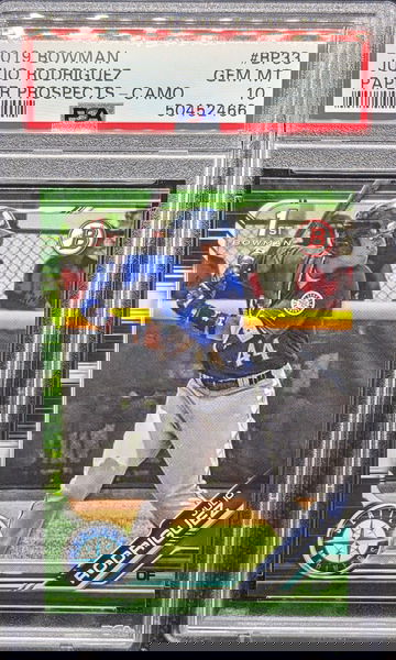 2019 Bowman Julio Rodriguez 1st Paper Camo #BP-33 PSA 10