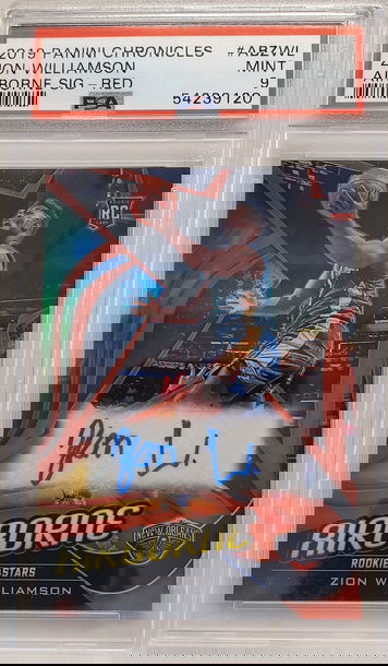 2019-20 Panini Chronicles Zion Williamson Airborne Red Auto