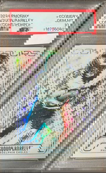 2024 PANINI PHOENIX CONTOURS SAQUON BARKLEY PURPLE #CONSBY PSA 10
