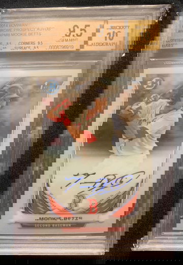 2014 Bowman Chrome Mookie Betts auto bgs gem mint +