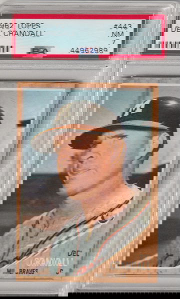 1962 Topps #443 Del Crandall PSA 7