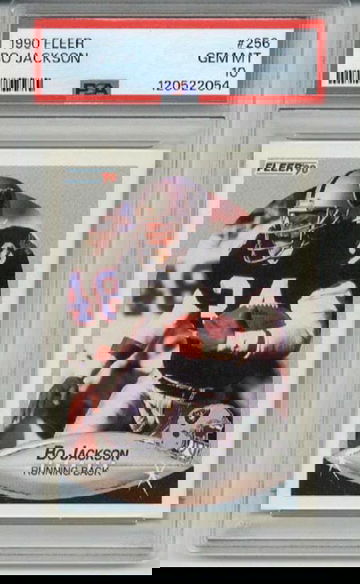 1990 FLEER #256 BO JACKSON LOS ANGELES RAIDERS PSA 10 LOW POP RARE