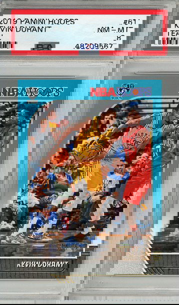 Kevin Durant 2019-20 Panini Hoops #61 Teal (#44/49) PSA 8 Near Mint-Mint! 9567