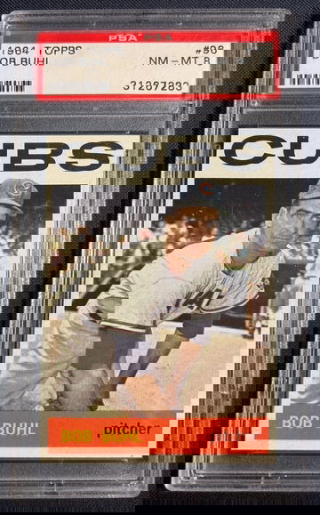 1964 Topps #96, Bob Buhl, PSA 8 (Chicago Cubs)