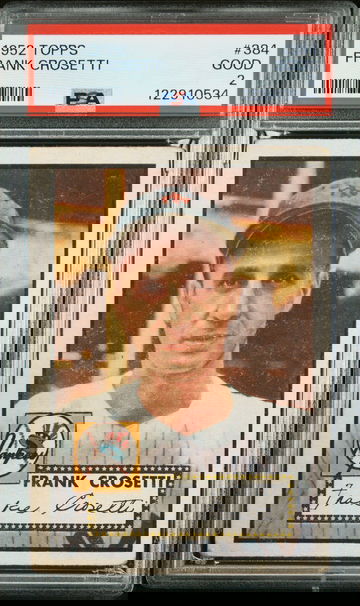 1952 Topps #384 Frank Crosetti PSA 2 High Number