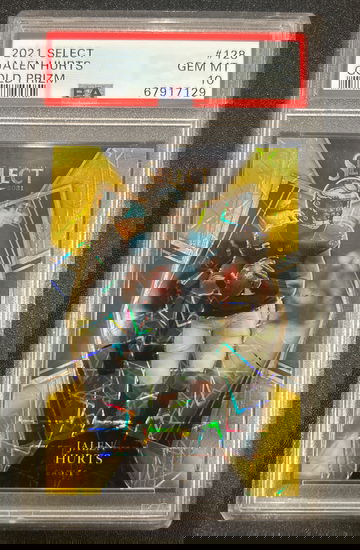 2021 Jalen Hurts Gold Prizm 03/10 PSA 10