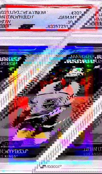 POP 4 PSA 10 RC Quinton Byfield 2021 OPC Platinum Marquee Rookie Rainbow Holo SP