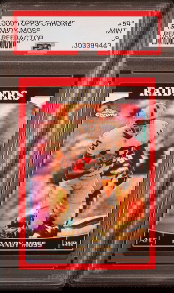 2006 Topps Chrome Red Refractor Randy Moss #94 /259 PSA 9