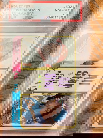 1974 Topps A/S First Basemen Hank Aaron PSA 8