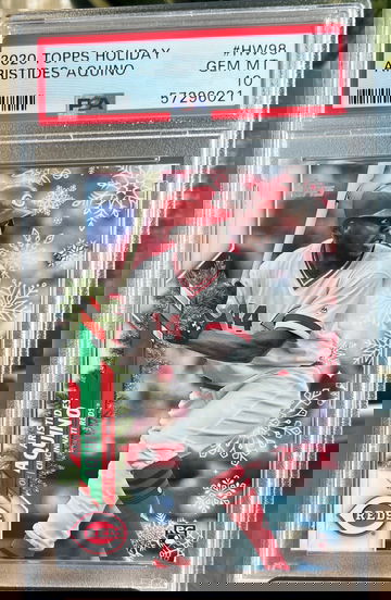 Aristides Aquino 2020 Topps Holiday #HW98 Rookie RC - Reds PSA 10 GEM MINT RC 🔥