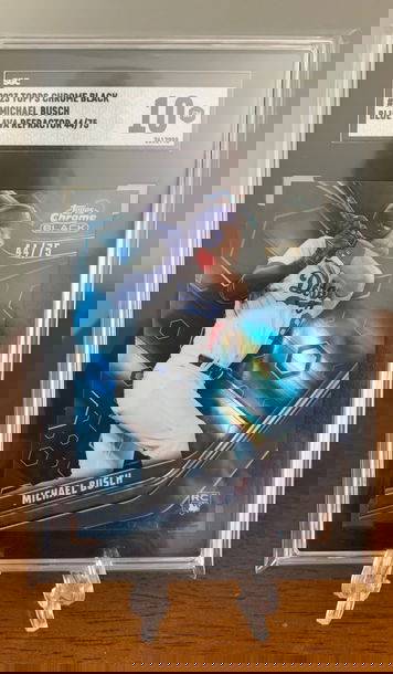 2023 Topps Chrome Black Michael Busch Blue Lava Refractor RC /75 SGC 10 Gem