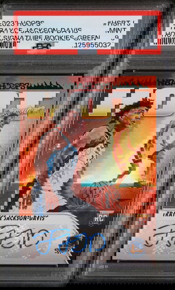 2023 Panini NBA Hoops Hot Signature Rookies Green Trayce Jackson-Davis #HSRTJ PSA 9