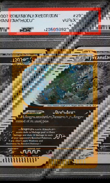 2002 Pokemon Expedition Holo Tyranitar #29 PSA 4