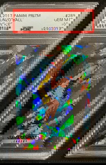 Lonzo Ball 2017 Panini Prizm Blue Ice RC #d 10/99 PSA 10