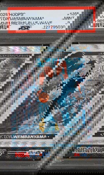 2024 Panini Hoops Premium Prizms Blue Wave Victor Wembanyama #165 PSA 9