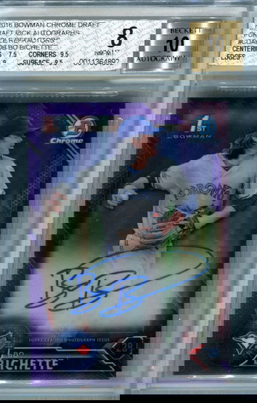 Bo Bichette purple refractor /250 BGS 8 auto 10