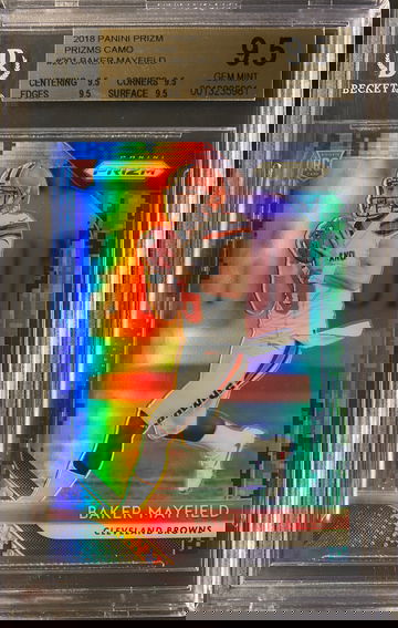 2018 Panini Prizm Camo #201 Baker Mayfield /25 BGS 9.5 True Gem 