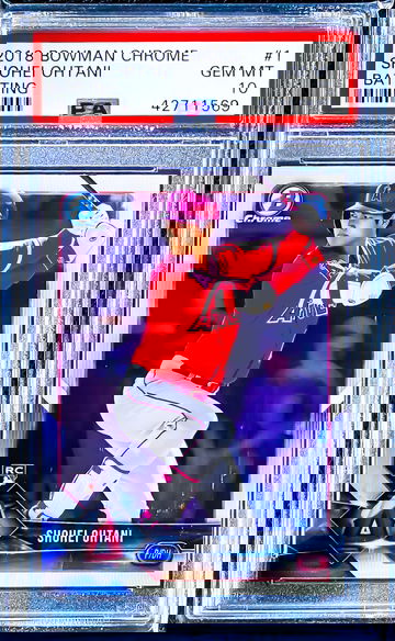 Shohei Ohtani 2018 Bowman Chrome RC Rookie #1 Batting PSA 10