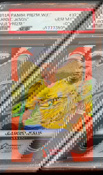 Gabriel Jesus 2018 World Cup Prizm Orange /65 PSA 10