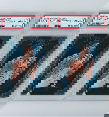 (2)Karl Anthony towns select Rc psa 10