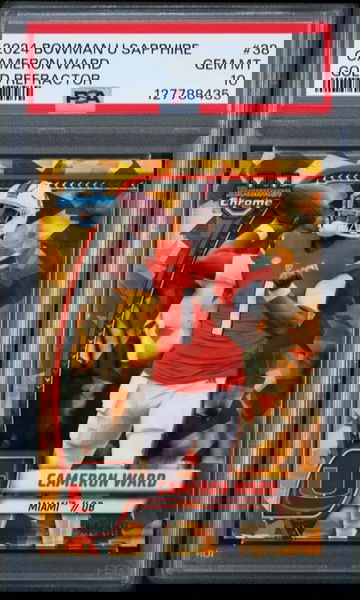 2024 Bowman Chrome University Cameron Cam Ward Gold Refractor /50 PSA 10