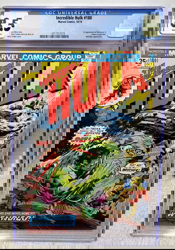 Incredible Hulk #180 (1974) CGC 8.5 - 1st Wolverine in Cameo Marvel Comics Key