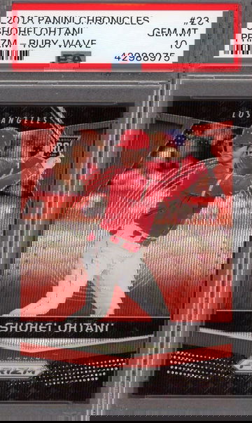 2018 Panini Chronicles #23 Shohei Ohtani Prizm Ruby Red Wave PSA 10 Rare 27/199 RC