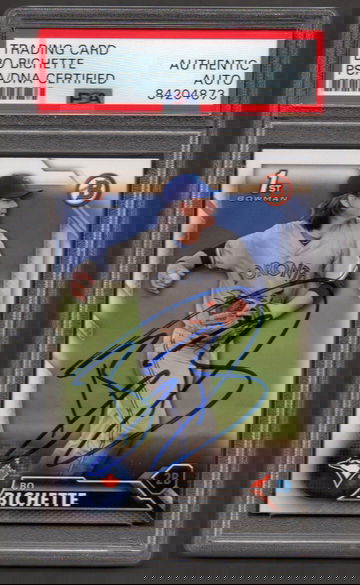 Bo Bichette Signed Autographed 2016 Bowman Draft #74 RC PSA DNA COA