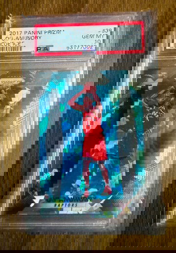 2017 Panini Prizm OG Anunoby Blue Ice Prizm Rookie /99 PSA 10 #38