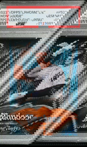 AARON JUDGE 2022 Topps Chrome Logofractor Edition CLUB PLAQUE Orange 5/25 NYY SP PSA 10 Gem Mint