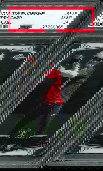 2014 Topps Chrome Derek Carr #115 PSA 9 Mint Mint Rookie RC