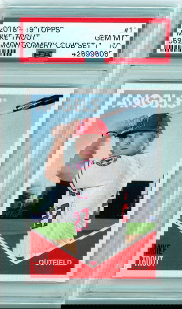 2018-19 Topps #1 Mike Trout 582 Montgomery Club Set 1 PSA 10 GEM MINT!