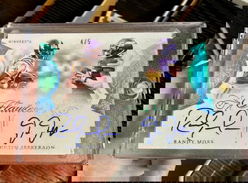2015 Flawless Randy Moss, Justin Jefferson Dual On-Card Auto /5 Vikings 