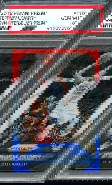 2015 Prizm Red White Blue Stephen Curry #170 PSA 10